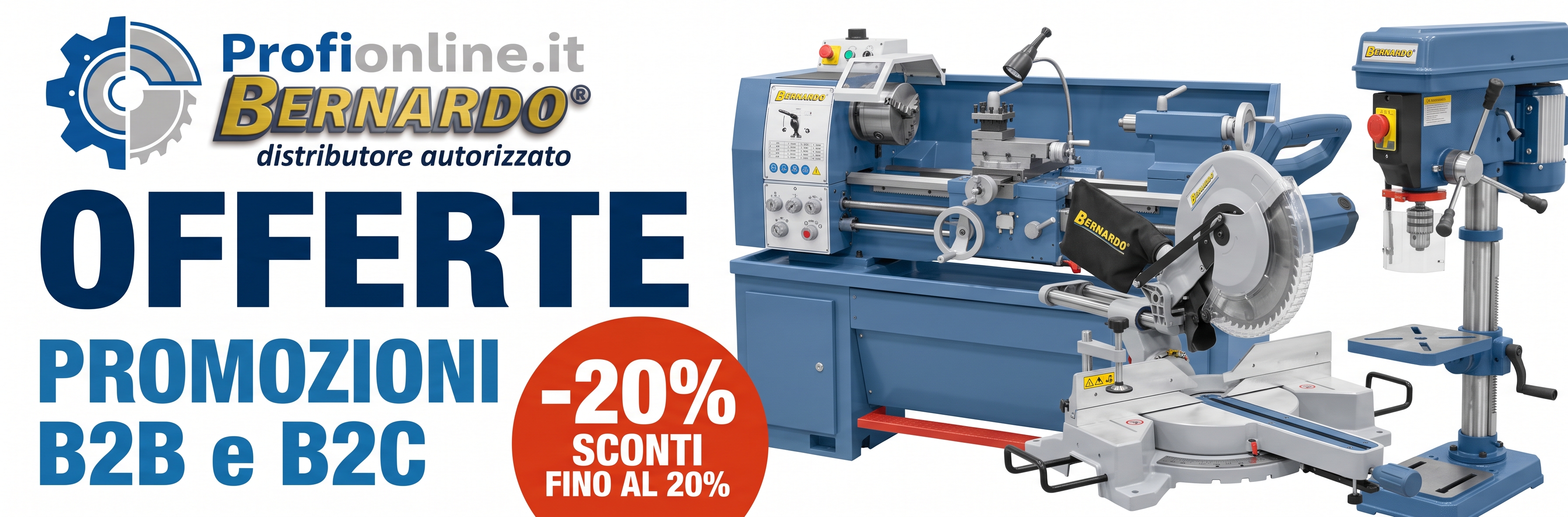 Offerte e promozioni macchine utensili Bernardo: tornio, trapano a colonna e squadratrice